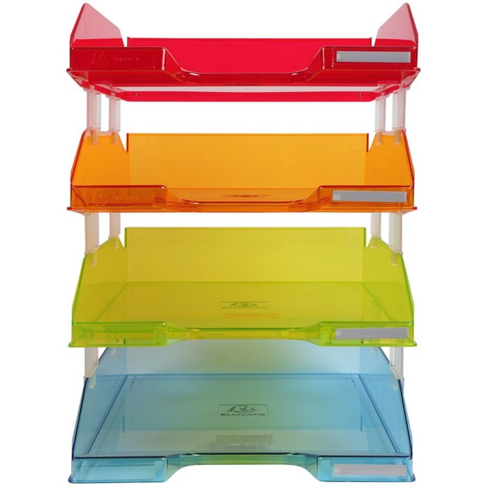 Exacompta set van 4 brievenbakjes COMBO MIDI Linicolor kleuren assorti A4+