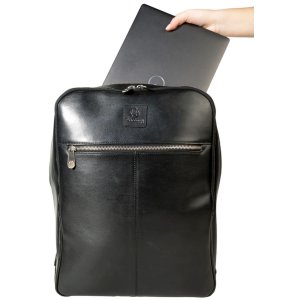 Exacompta 17637E Laptop rugzak leer zwart waterafstotend...