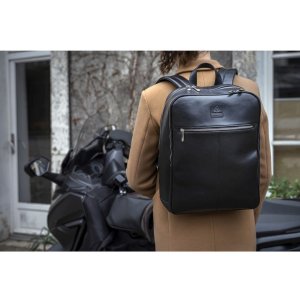 Exacompta 17637E Laptop rugzak leer zwart waterafstotend 17 inch Exactive