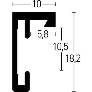 Nielsen Brandwerend kader c2 structuur zilver mat 60x84 cm