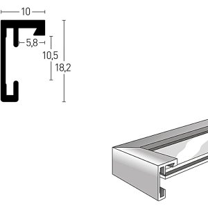 Nielsen Brandwerend kader c2 structuur zilver mat 60x84 cm