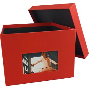 HNFD xl fotodoos Kandra 700 fotos 15x20 cm tomaat geribd