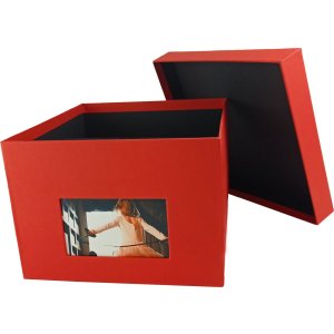 HNFD xl fotodoos Kandra 700 fotos 15x20 cm tomaat geribd