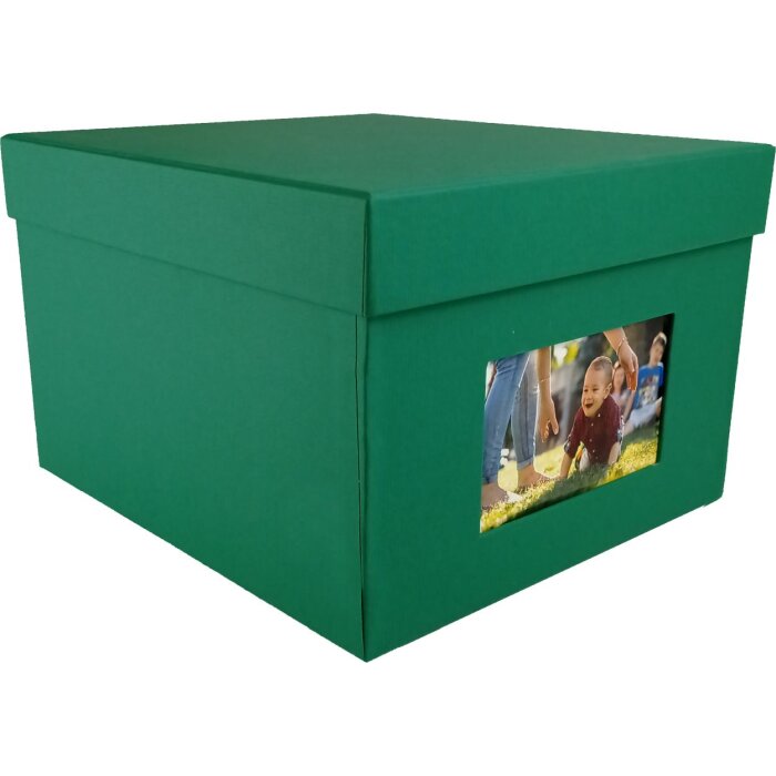 HNFD xl fotodoos Kandra 700 fotos 15x20 cm spar groen geribd