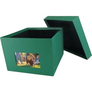 HNFD xl fotodoos Kandra 700 fotos 15x20 cm spar groen geribd