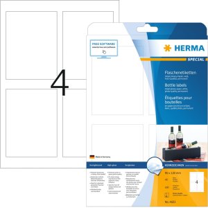 HERMA flessetiketten A4, 90 x 120 mm glanzend papier wit...