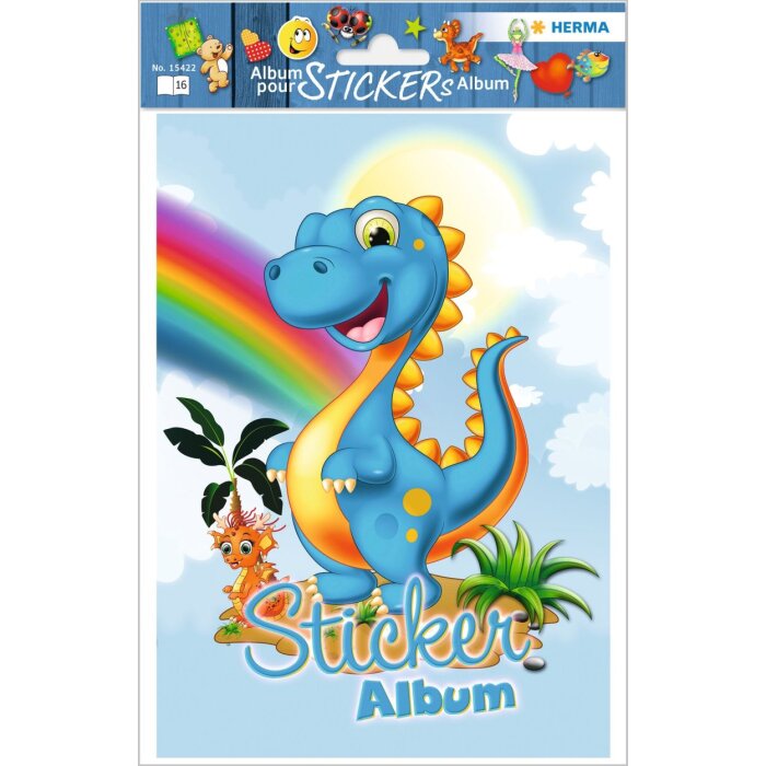 HERMA Sticker-plakboek voor kinderen, A5, "Dinos" (16 paginas, blanco)