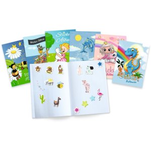 HERMA Sticker-plakboek voor kinderen, A5, "Dinos" (16 paginas, blanco)