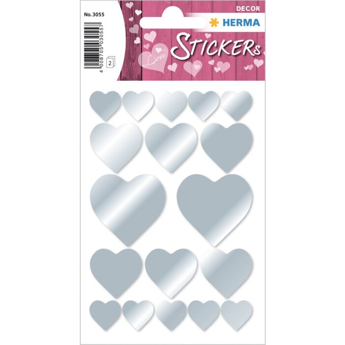 HERMA Sticker Hart Zilver