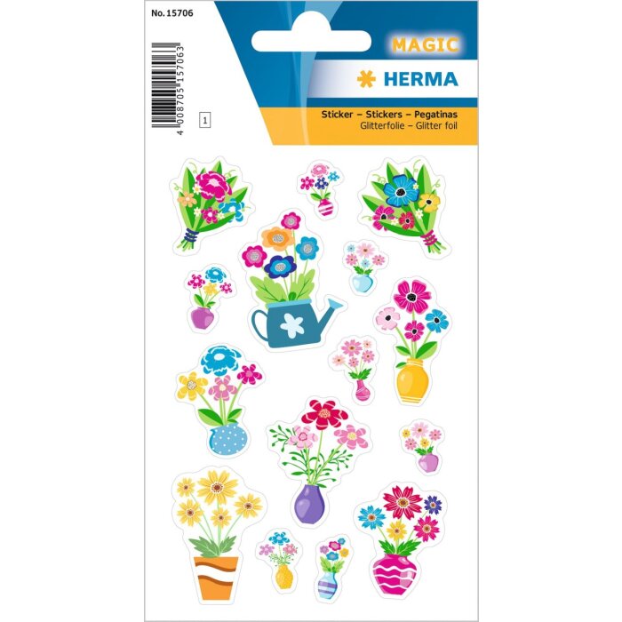 HERMA Bloem Sticker met Glitter