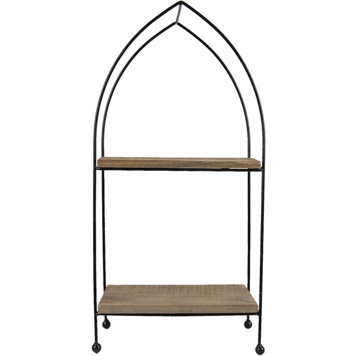 Clayre en Eef IJzeren plank met hout 50620 bruin 27x14x57 cm