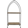 Clayre en Eef IJzeren plank met hout 50620 bruin 27x14x57 cm