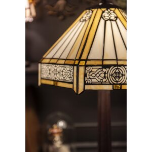 LumiLamp 5ll-6125 Tafellamp Tiffany ø 30x50 cm E27-max 1x60W Beige, Bruin