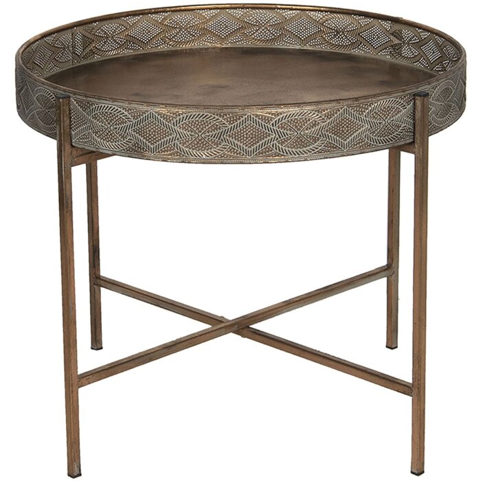 Clayre en Eef 5y0756 Bijzettafel Koperkleurig ø 60x50 cm