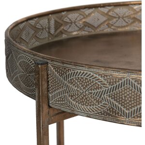Clayre en Eef 5y0756 Bijzettafel Koperkleurig ø 60x50 cm