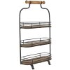 Clayre en Eef 5y0962 Etagere 3 etages Zwart, Bruin 31x16x51 cm