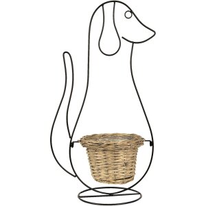 Clayre en Eef 5y0987 Binnen Bloempot Hond Zwart 35x22x67 cm