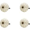 Clayre en Eef 64877 Deurknop Set van 4 Beige ø 4x3 cm