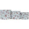 Clayre en Eef 65008 Hoedendoos Set van 3 Blauw ø 23x19 cm