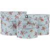 Clayre en Eef 65008 Hoedendoos Set van 3 Blauw ø 23x19 cm