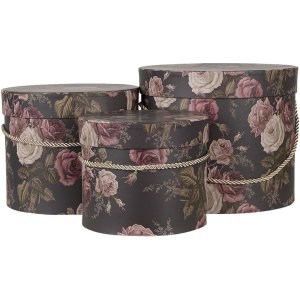 Clayre en Eef 65011 Hoedendoos Set van 3 Zwart ø...