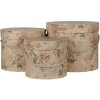 Clayre en Eef 65012 Hoedendoos Set van 3 Beige ø 23x20 cm