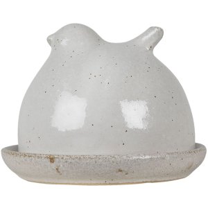 Clayre en Eef 6ce1300 Boterschaal Wit ø 12x10 cm