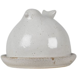 Clayre en Eef 6ce1300 Boterschaal Wit ø 12x10 cm