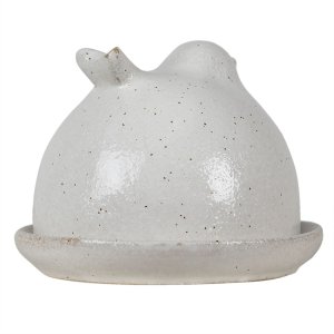 Clayre en Eef 6ce1300 Boterschaal Wit ø 12x10 cm