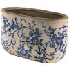 Clayre en Eef 6ce1398l Binnen Bloempot Blauw, Wit 22x12x13 cm