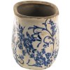 Clayre en Eef 6ce1398l Binnen Bloempot Blauw, Wit 22x12x13 cm