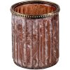 Clayre en Eef 6gl3356 Glazen Kaarsenhouder Bruin ø 10x12 cm