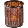 Clayre en Eef 6gl3356 Glazen Kaarsenhouder Bruin ø 10x12 cm