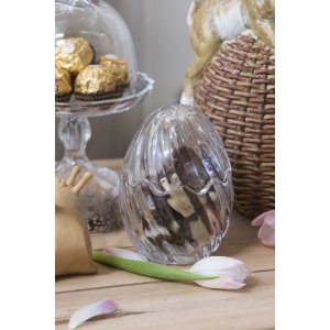 Clayre en Eef 6gl3384 Bonbonniere met Deksel Ei Transparant ø 9x12 cm