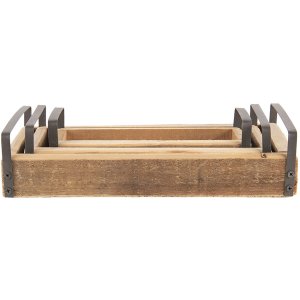 Clayre en Eef Decoratieve Dienblad (Set van 3) Bruin...