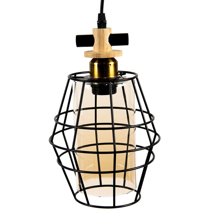 Clayre en Eef 6lmp755 Hanglamp Zwart 18x18x31 cm E27-max 1x40W