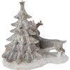 Clayre en Eef 6pr4631 Deco Kat en Hond Grijs, Beige, Wit 16x10x15 cm geleid
