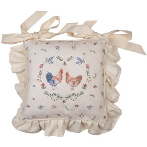 Clayre en Eef car25 Kussenhoes Zitkussen Beige 40x40 cm