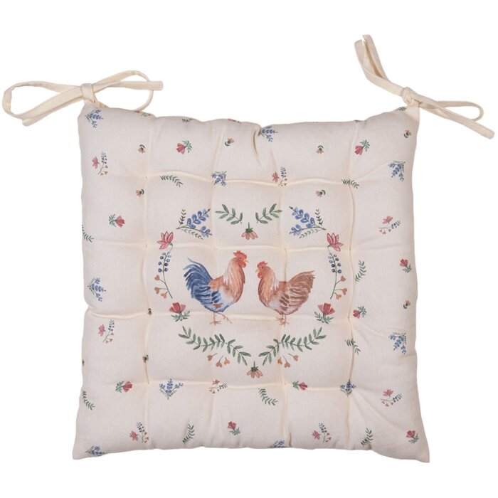 Clayre en Eef car29 Stoelkussen Schuim Beige 39x39 cm