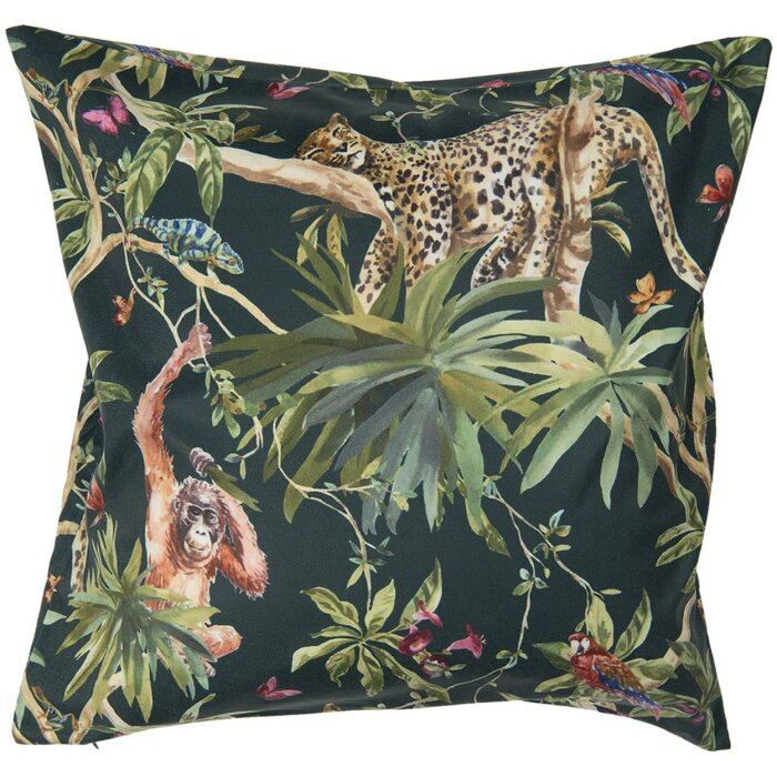 Clayre en Eef kt021.279 Kussenovertrek Groen, Zwart 45x45 cm