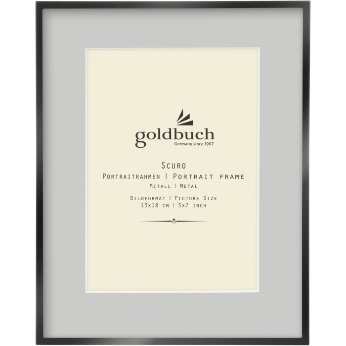 Goldbuch Metalen fotolijst Scuro zwart met passe-partout 13x18 cm