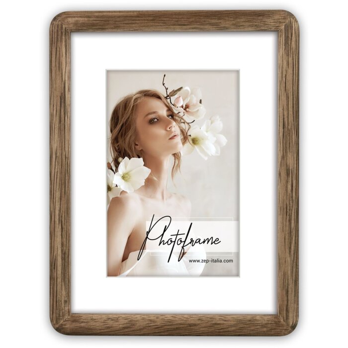 ZEP Houten lijst Gressan bruin 30x40 cm met passepartout 20x30 cm