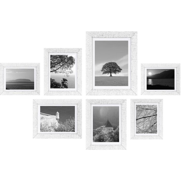 Henzo Wandlijsten Set Driftwood wit 7 fotolijsten