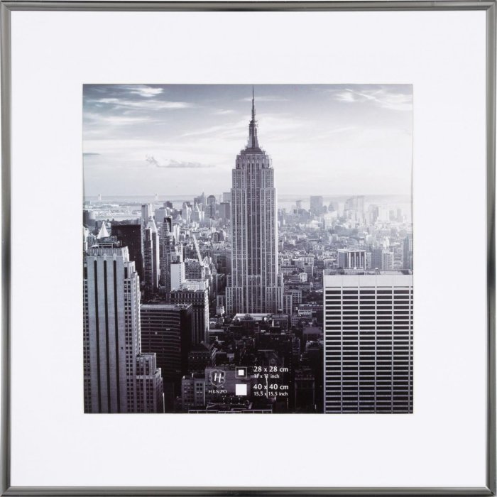 Henzo Aluminium Lijst Manhattan grijs 40x40 cm met Passepartout 30x30 cm