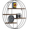 Henzo wandplank 50x50x10 cm rond metaal hout look eenvoudige montage