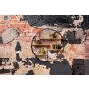 Henzo wandplank 50x50x10 cm rond metaal hout look eenvoudige montage