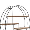 Henzo wandplank 50x50x10 cm rond metaal hout look eenvoudige montage