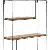 Henzo wandplank zwart naturel hout 40x60x10 cm Minimalistisch ontwerp