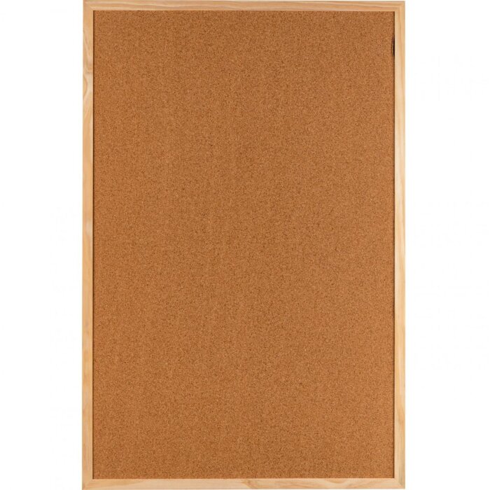 Henzo prikbord natuurkurk houten lijst 60x90 cm voor kantoor keuken klaslokaal