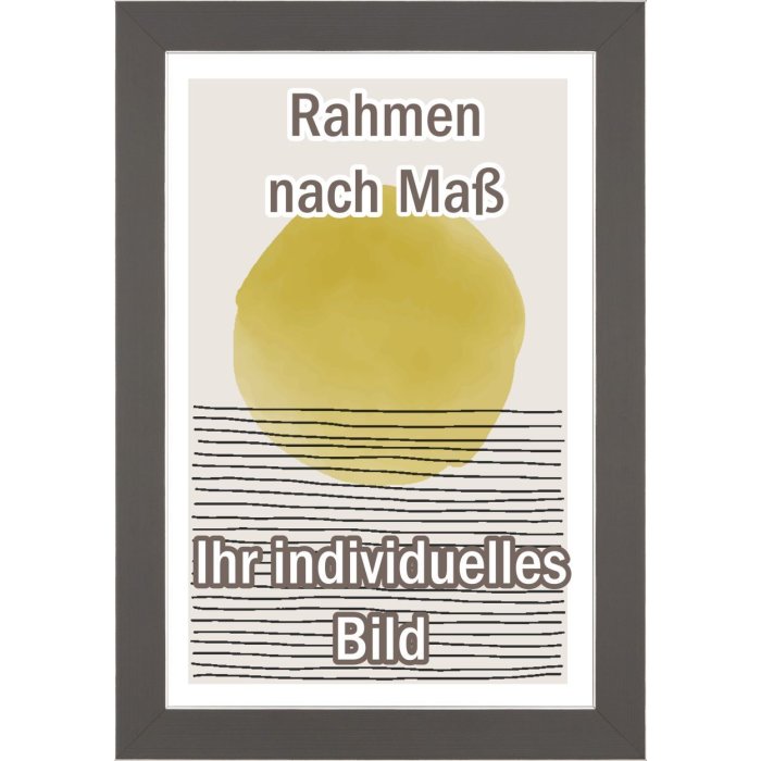 Walther Houten Lijst Bilbao met zilveren rand 61x91,5 cm grijs Anti-reflecterend glas
